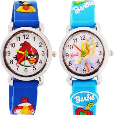 

Arihant Retails Angry Birds and Barbie character kids watch (Blue) (Also best for gifting) Watch - For Boys & Girls