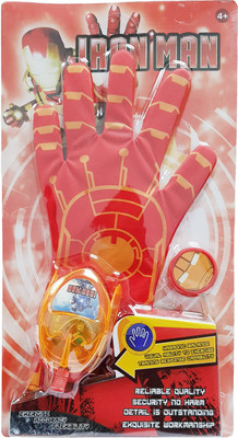 

RIANZ Iron Man Hand Gloves with Disc Launcher Single Hand Glove with Light and Sound, Birthday Gift for Kids (Iron Man)(Multicolor)