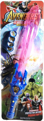 

ClueSteps Avengers Flying Disk Flashing Sword with Flashing Lights & Sounds(Multicolor)