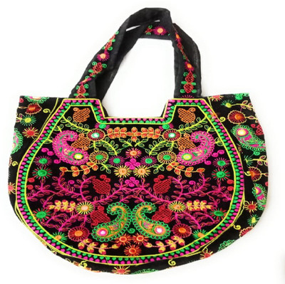 

Om Sai Rajasthani Multipurpose Bag(Black, Black, 10 inch)