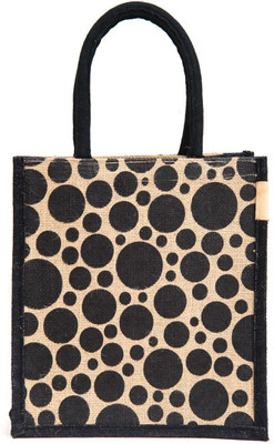 

H&B LNH-DOT-BLK LUNCH Waterproof Lunch Bag(Black, 11 inch)