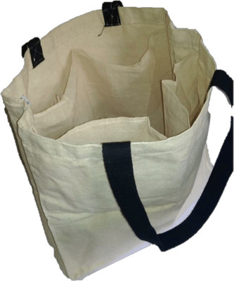 hashtag eco Eco Friendly Vegetable Bag with 4 Compartments Multipurpose Bag Beige, 5 L
