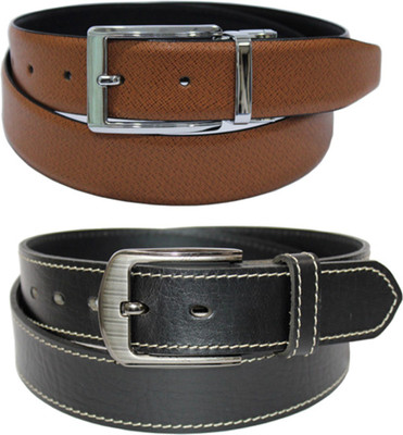 

Torque Dzinte Men Casual Black, Brown Genuine Leather Reversible Belt, Black;tan