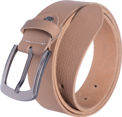Yew Leather Labs Men Casual Beige Genuine Leather Belt, Brown