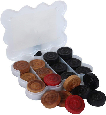 

QUINERGYS ® Top Grade "A" Carrom Coins Solid Wood Quality Carromen Tournament Carrom Pawns(Pack of 24)