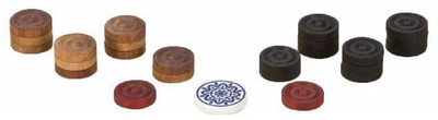 

QUINERGYS ™ Professional Grade Wooden Carrom Game Coins and Striker Set Carrom Pawns(Pack of 24)