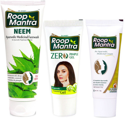 

Roop Mantra Skin Care Combo (Neem Face Wash 115ml + Zero Pimple Gel 15gm + Face Cream 15gm)(Set of 3)