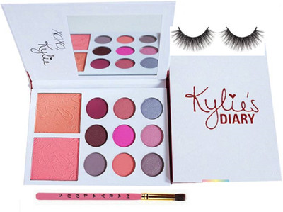 

Marvalous Makeup Brush & Eyelashes With Kylie Diary Blush + Eye Shadow Palette(Set of 3)