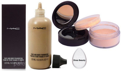 

divas beauty Silicon Puff & Face And Body Liquid Foundation & Anastasia Beverly Loose Powder(Set of 3)