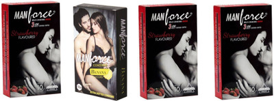 

Manforce STRAWBERRY,BANANA 40s Combo Pack and 4 tab (100mg) with every order Condom(Set of 4, 40S)
