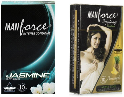 Manforce JASMINE,PINEAPPLE Combo Pack and 4 tab (100mg) with every order Condom(Set of 2, 20S)