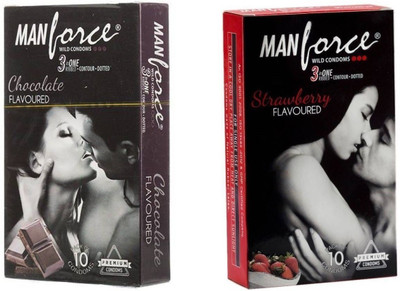 

Manforce CHOCOLATE, STRAWBERRY 20s Combo Pack and 4 tab (100mg) Condom(Set of 20, 20S)