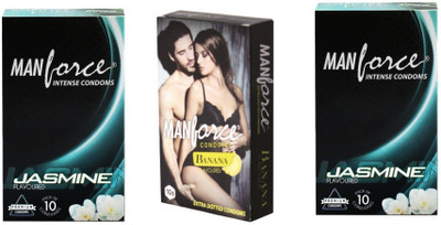 

Manforce JASMINE,BANANA Combo Pack and 4 tab (100mg) with every order Condom(Set of 3, 30S)