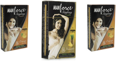 Manforce ORANGE,PINEAPPLE 30s Combo Pack and 4 tab (100mg) with every order Condom(Set of 3, 30S)