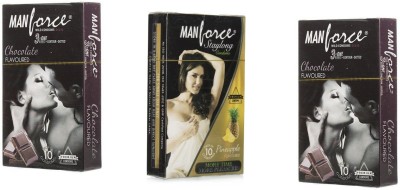 

Manforce CHOCLATE,PINEAPPLE Combo Pack and 4 tab (100mg) with every order Condom(Set of 3, 30S)