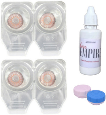 

Choice Empire 2 Pair Zero Power Monthly Contact Lens With Solution - Pink - Pink Color Lens Monthly Contact Lens(0 dioptres, Pink, Pink, Pack of 4)