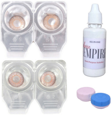 

Choice Empire 2 Pair Zero Power Monthly Contact Lens With Solution - Brown-Pink Color Lens Monthly Contact Lens(0 dioptres, Brown, Pink, Pack of 4)