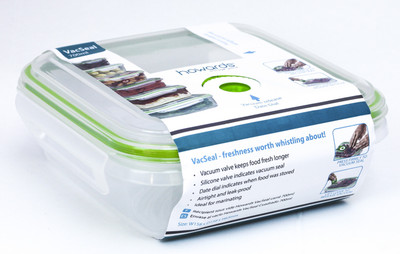 

Howards VacSeal Square Container - 700 ml Plastic Grocery Container(White, Green), Green;white