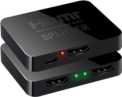 

TABLOR 2 Port HDMI Splitter - Support 4K 2K 3D Full HD HDMI Adapter(Compatible with Mobile, Laptop, Tablet, Mp3, Gaming Device, Black)
