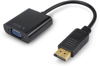 

TABLOR DisplayPort (DP) to VGA Adapter Converter VGA Cable(Compatible with HDTV, Monitor, Projector, Black)