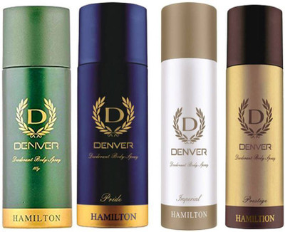 

Denver PRIDE/ IMPREAL/PRESTAGE Body Spray - For Men(660 ml, Pack of 4)
