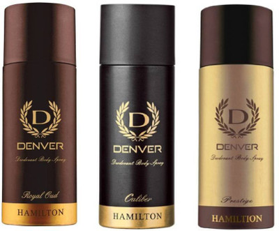 

Denver ROYAL NOUD/ CALIBER/PRESTAGE Body Spray - For Men(495 ml, Pack of 3)