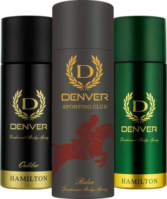

Denver CALIBER / RIDER Body Spray - For Men(495 ml, Pack of 3)
