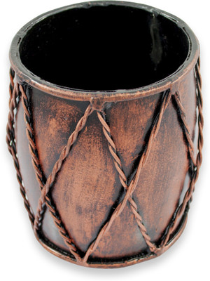 Ritwika's 1 Compartments Iron Decorative Pen Holder(Brown)