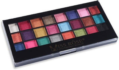 

Missrose Make Up 24 Colours Eyeshadow Palette Makeup Glitter Colorful Eye Shadow Palette Fashion Style With Brush 26gm (7001-071MT-01) 26 g(Simmer)