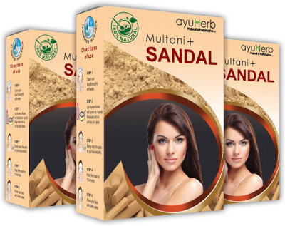 

ayuherb india co Multani Mitti With Sandalwood Pack of 3 (150g)(150 g)