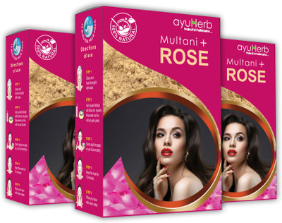 

ayuherb india co Multani Mitti With Rose Pack of 3 (150g)(150 g)