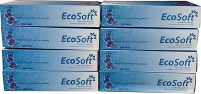 

EcoSoft Face Tissue Paper Napkins / Car Box-200 Pulls Per Box, 2 Ply, 8 Box Combo(Pack of 8)