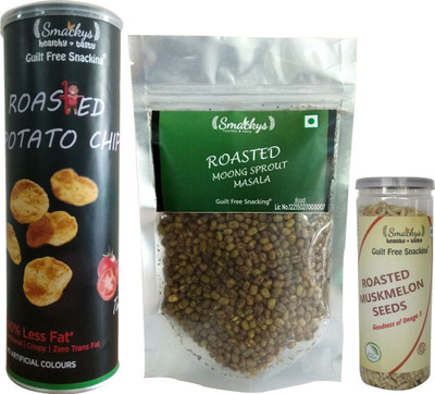 

Guilt Free Snacking Chips Tangy Tomato, Moong Masala or Muskmelon Seeds Combo(350)