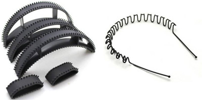 

KashQueen Set of 5 Black Hair Bumpits for Womens with Free Zig Zag Hair Band Braid Extension(Black)