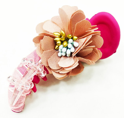 

Fairytale Beautiful Flowers With Crystals Pink Matte Colour Dolphin Hair Clutcher Hair Clip Party Wear For Girl's and Woman's. Size Regular Hair Clip, Banana Clip, Hair Claw(Pink)