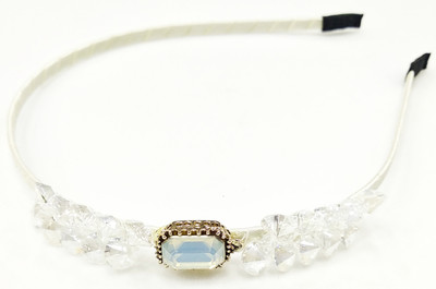 

Fairytale Beautiful Elegant White Colour Round Roped Swarovski Crystals Party Wear Hair Band Head band For Girls. Head Band, Hair Band(White)