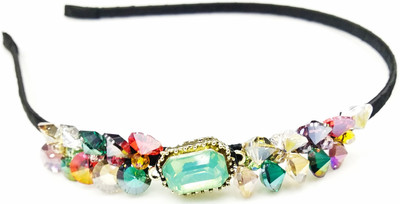 

Fairytale Beautiful Elegant Multi-Colour Round Roped Swarovski Crystals Party Wear Hair Band Head band For Girls. Head Band(Multicolor)