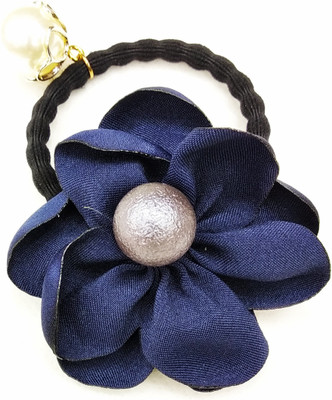 

Fairytale Fancy Flower With Hanging Pearl Elastic Rubber Band For Girls And Womens Hair Band, Rubber Band(Blue)