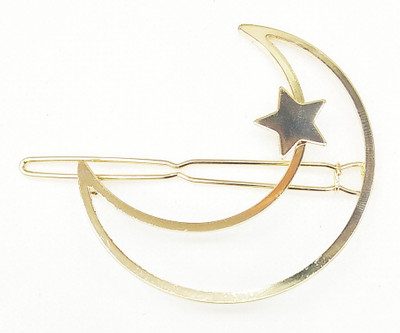 

Fairytale Star Moon Metal Gold Hair Clip Hair Lock Pins For Girl's And Women's Hair Pin, Back Pin(Gold)