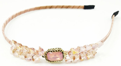 

Fairytale Beautiful Elegant Pink Colour Round Roped Swarovski Crystals Party Wear Hair Band Head band For Girls. Head Band, Hair Band(Pink)