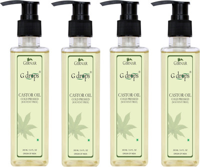 

G Drops Castor Oil Cold Pressed Combo Set of 4 Hair Oil(800 ml)