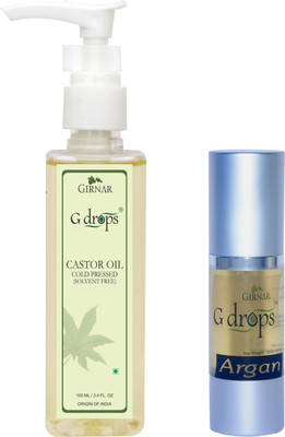 

G Drops Argan & Castor Oil Combo( 30ml+100ml) Hair Oil(130 ml)