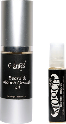 

G Drops Beard & Mooch Growth Oil (30ml+10ml)40ml Hair Oil(40 ml)