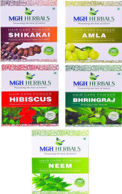 

MGH Herbals Shikakai, Amla, Hibiscus, Bhingraj & Neem Leaf (Pack of 5)(1000 g)
