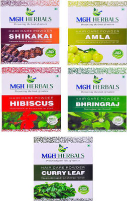 

MGH Herbals Shikakai, Amla, Hibiscus, Bhingraj & Curry Leaf (Pack of 5)(1000 g)