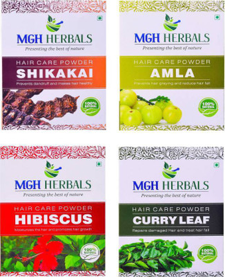 

MGH Herbals Shikakai, Amla, Hibiscus & Curry Leaf (Pack of 4)(800 g)