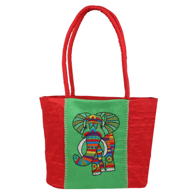 

Indha Craft Shoulder Bag(Red, Green), Green;red