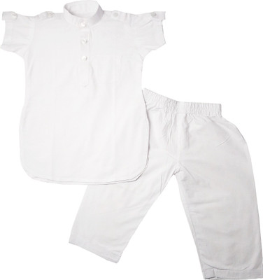 harshvardhanmart Boys Festive & Party Kurta and Pyjama Set(White Pack of 1)