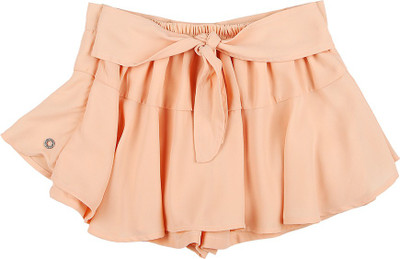 

Gini & Jony Short For Girl's Casual Woven Cotton(Orange, Pack of 1, Peach nectar(c414)
