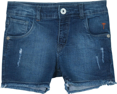 

Gini & Jony Short For Girl's Casual Solid Denim(Blue, Pack of 1, Stone wash(6000)